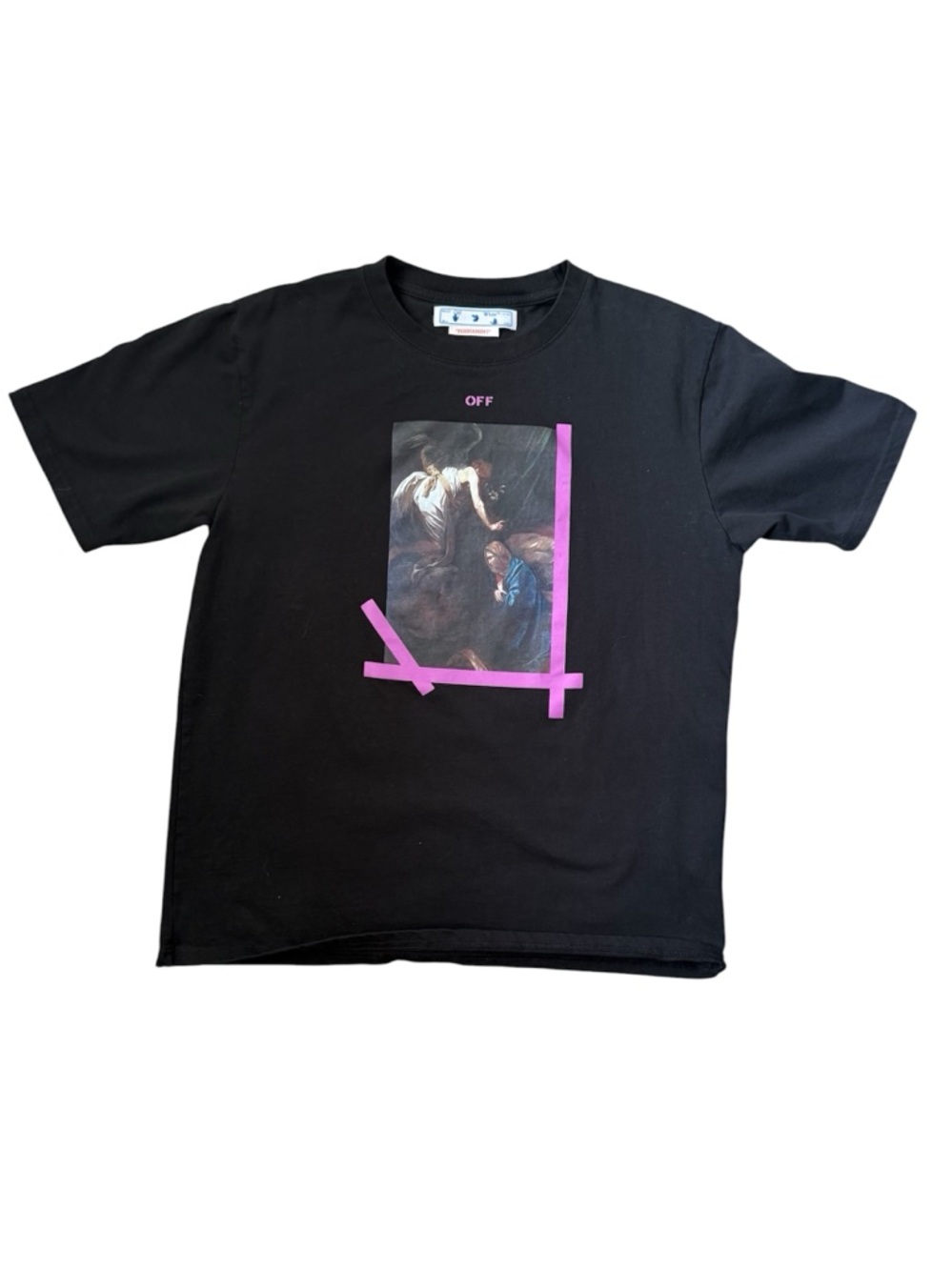 Off White Arrow Caravaggio Saint Fran Black T Shirt